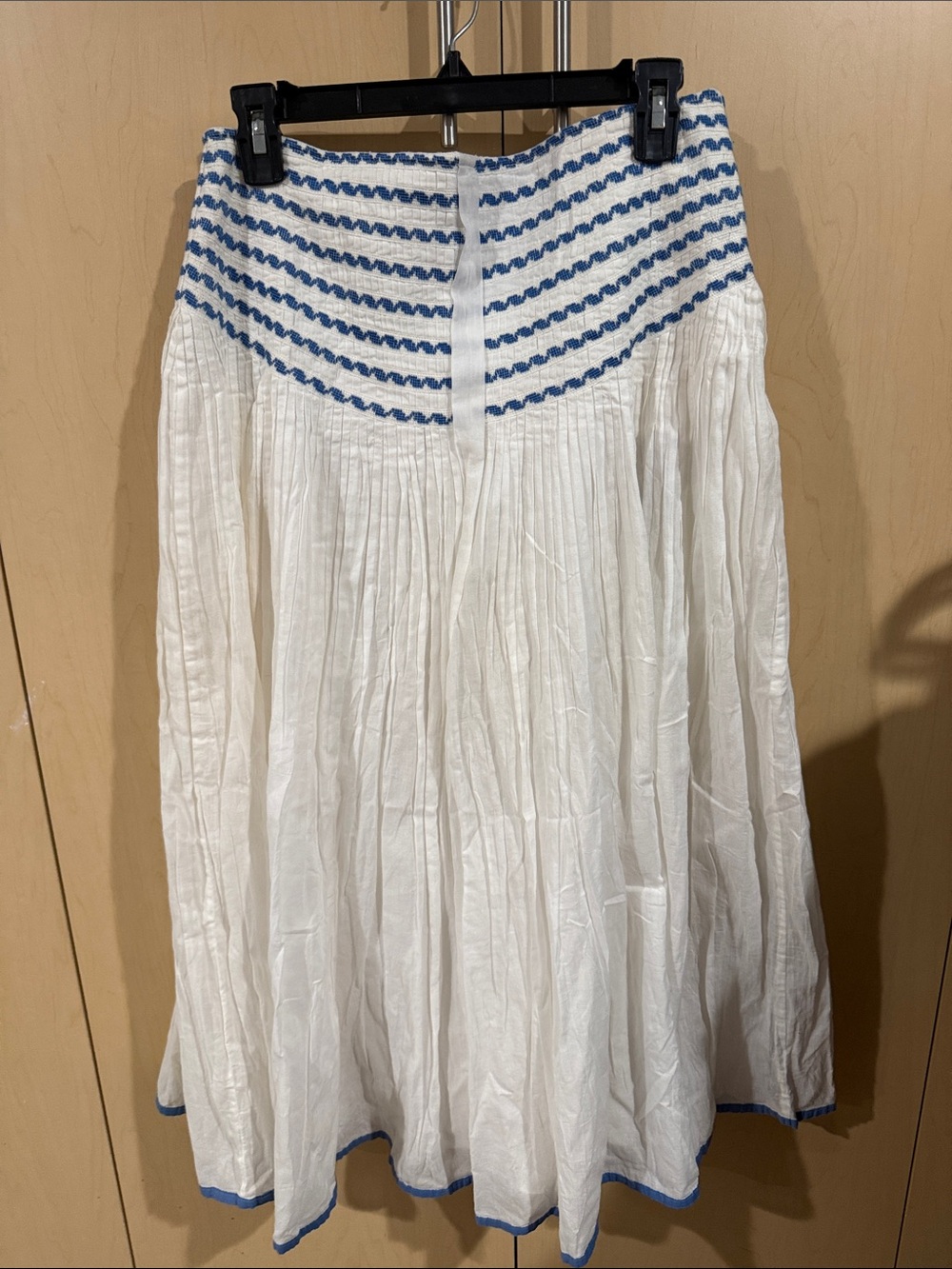 Luisa Spagnoli White Skirt with Blue Trim